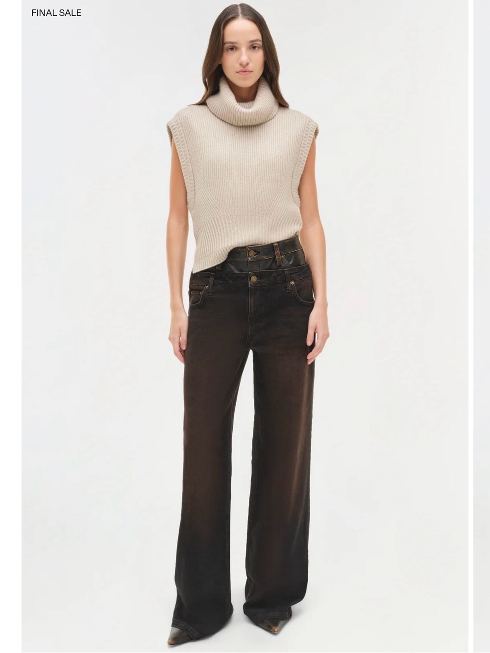 Simkhai Maple wool Cashmere turtleneck vest